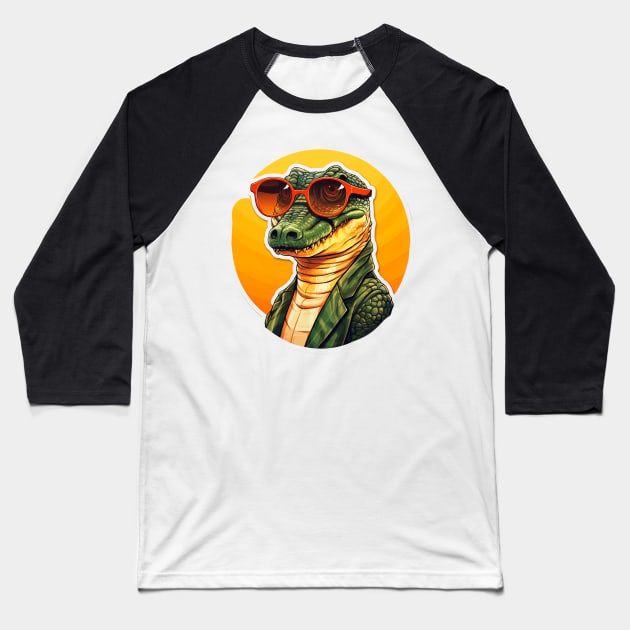 Cool Croc Baseball T-Shirt by Fatal_Des